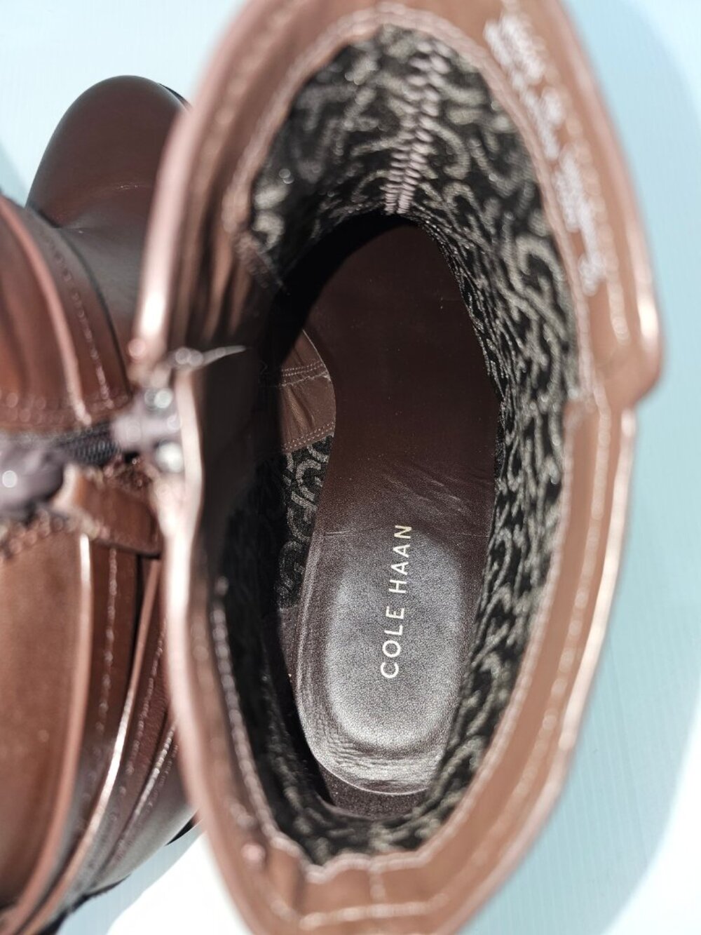 Cole Haan Rosalyn Waterproof Ankle Boot Womens 10 Madeira Brown Leather Low Heel - Picture 11 of 15